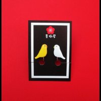 セキセイインコイヤリング１ルチノー×アルビノ【SALE770円→550円】