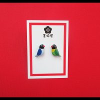 ボタンインココバルト×キエリボタンインコピアス【SALE770円→550円】