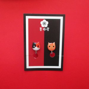 画像: 猫イヤリング三毛×茶トラ３【SALE770円→550円】