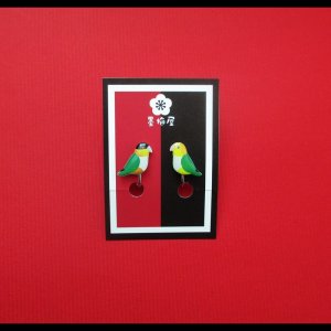 画像: ズグロシロハラインコとシロハラインコイヤリング1【SALE770円→550円】