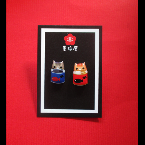 画像1: 猫と缶詰ピアスキジシロと茶シロ